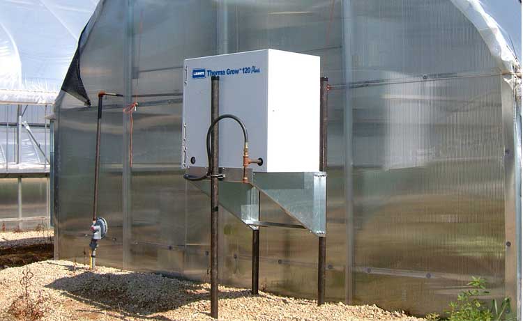 The Role of Greenhouse and LPG in Combating the Global Food Crisis 8 A heating equipment that uses LPG and is attached to the back wall of a greenhouse